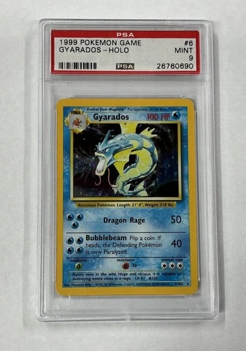 1999 POKEMON BASE SET UNLIMITED #6 GYARADOS HOLO PSA 9 MINT