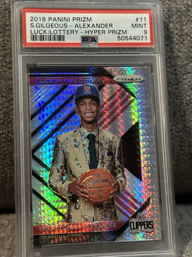 Panini 2018-19 Prizm Luck of the Lottery Hyper #11 S Gilgeous Alexander PSA 9 RC