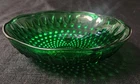 Vintage Anchor Hocking Forest Green Hobnail Three Toed Bowl