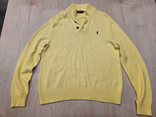 Polo Ralph Lauren yellow cotton mock neck pullover sweater Men's Large