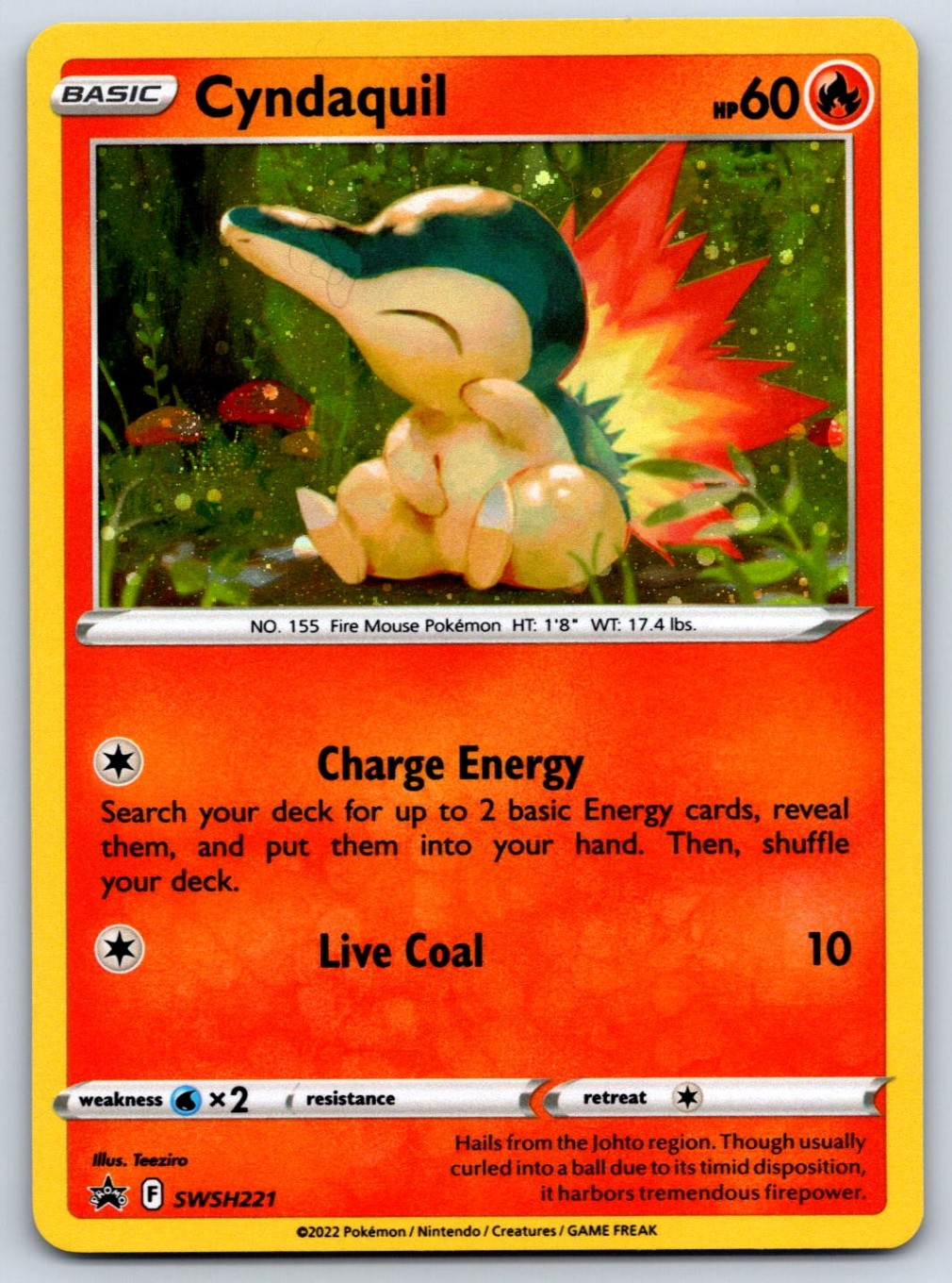 Cyndaquil (Cosmos Holo) Collector Chest SWSH221 Pokemon Card NM