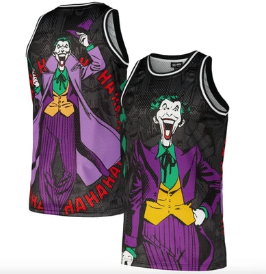 LIDS DC Comic Youth Joker Comic Big Print Mesh Jersey Weste / Schwarz / UVP 30£