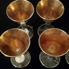 set of 8 clear glass gold rim stemmed cocktail glasses 5 oz mid-century modern — photo 5