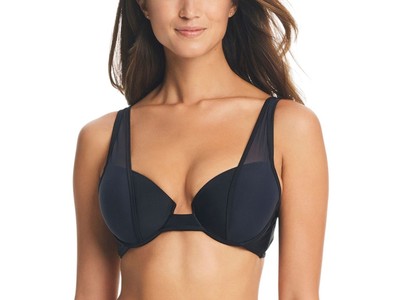 Bar III Women's Natural Beauty Balconette Bikini Top (Black, Medium)