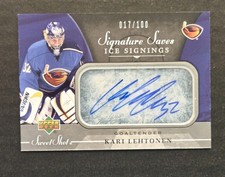 Kari Lehtonen 2006-07 UD Sweet Shot Signature Saves Ice Signings Autograph /100