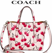 Coach Mollie Tote Bag 25 Crossbody Handbag Cherry   Print Removable Strap
