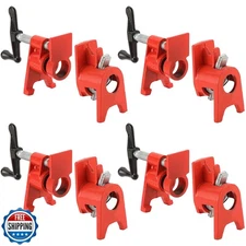 FLKQC 3/4" Wood Gluing Pipe Clamp Set with Unique Foot Design Red Heavy Duty 