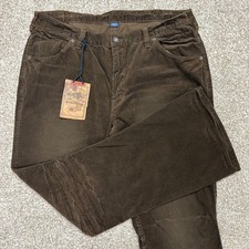 NWT Vintage Polo Ralph Lauren Mens Thick Brown Corduroy Bootcut Pants 36x30