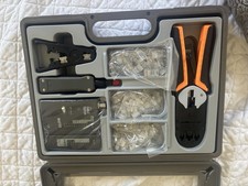 Hand Crimper  Stripper Kit with Cable Tester Orange Sheath Connectors
