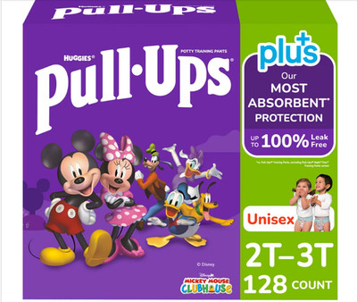 Huggies Pull-Ups Plus Training Pants Unisex 2T-3T (16-34 lb) 128 ct Free Ship
