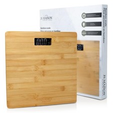Wooden Bamboo Bathroom Body Weight Scale with Digital LCD Display, Maximum Ca...