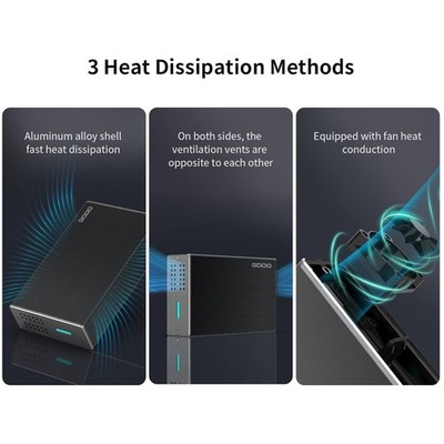 2 Bay RAID Enclosure for 2.5'' SATA HDDs/SSDs, 16TB, Aluminum