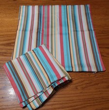 Striped Multi Color Pillow Covers 2pc 18x18 Indoor Outdoor