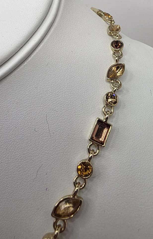 Sparkly Browns/Ambers 水钻金石项链、耳环、手链套装 — 第 4/4 张图片