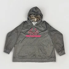Realtree Hoodie Women’s XL Gray Pink Ambroidered Camo Logo