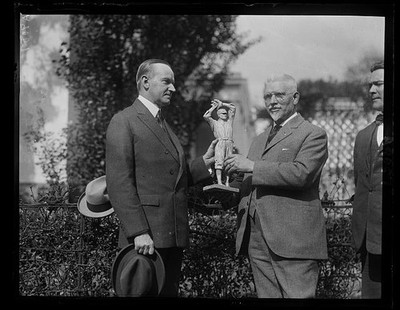 Washington DC Pres Coolidge Walter Johnson statue presentation 1924 White House