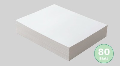 80 Blatt Druckerpapier DIN A4 weiss 80g Kopierpapier Papier Laser Copy InkJet