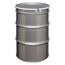 Open Head Transport Drum, 304 Stainless Steel, 55 Gal, Unlined, Silver, St5501
