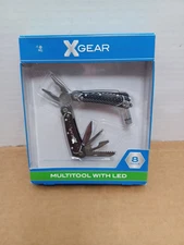X-Gear 8 Tool Men's Multi-Function Tool w/Led Light Black 
