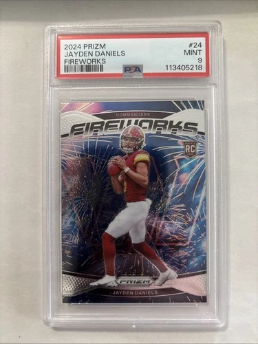 2024 Panini Prizm Jayden Daniels Fireworks RC PSA 9 - Commanders