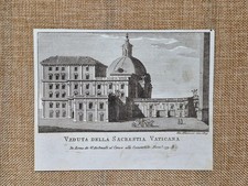Veduta della Sacrestia Vaticana Roma Lazio Acquaforte del 1849