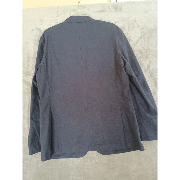 JCrew Ludlow Slim Fit Suit Sz 42R W36 L32 Blue Houndstooth Plaid Linen Blend New - Image 4 of 4