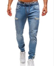 Hombres Jeans Clásico Mediados De La Recta De Mezclilla Pantalones Largos Cómodos Sueltos De Negocios I.410251774