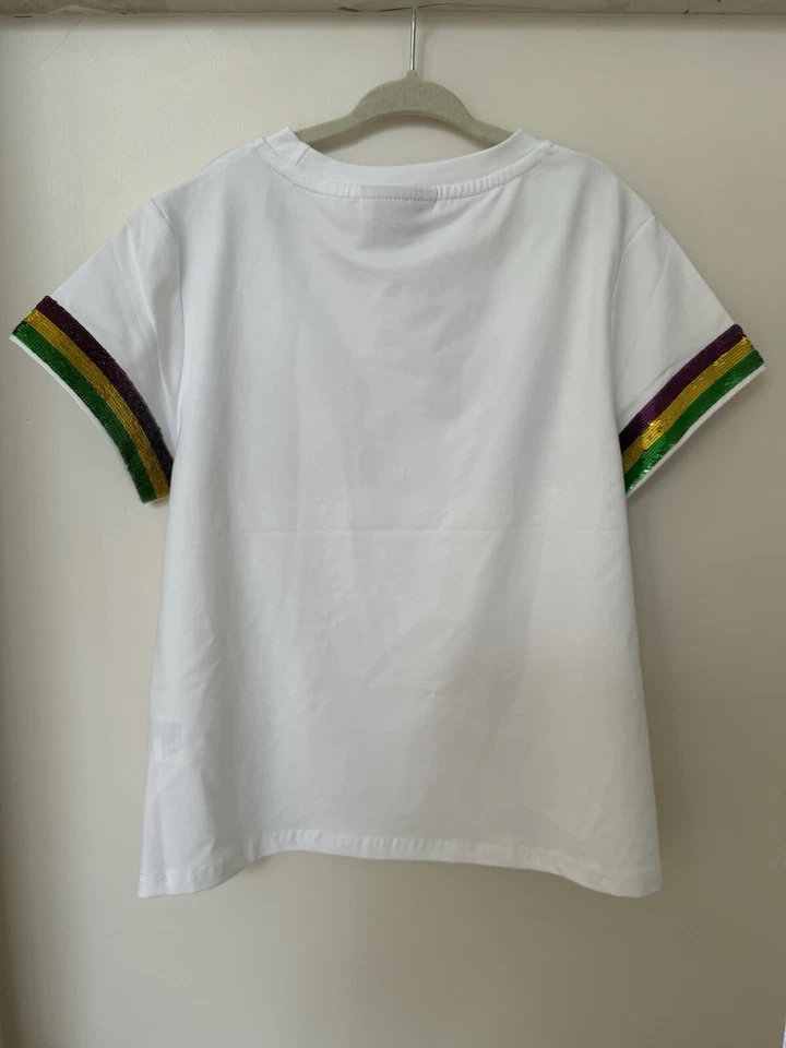 Brand new Adorable REX Girls T-shirt For Mardi Gras.. Precious sequins!! - Image 2 of 4