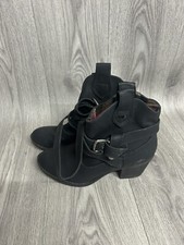Image of Women’s Rocketdog Satire Black Leather Ankle Boots UK Size 4 Brand New 