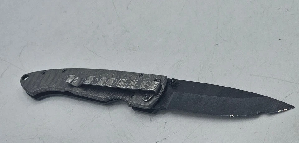 Bloqueo de marco de cerámica Stone River grabado con láser Ti (3,25" negro) ¡HOJA ASTILLADA! Foto 2 de 4