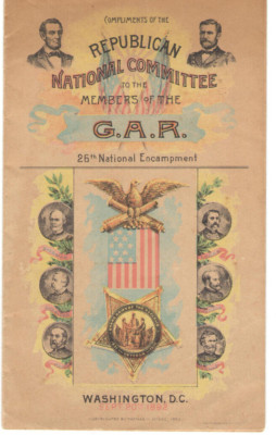 VTG 1892 REPUBLICAN NATIONAL COMMITTEE 26th ENCAMPMENT BENJAMIN HARRISON BOOKLET