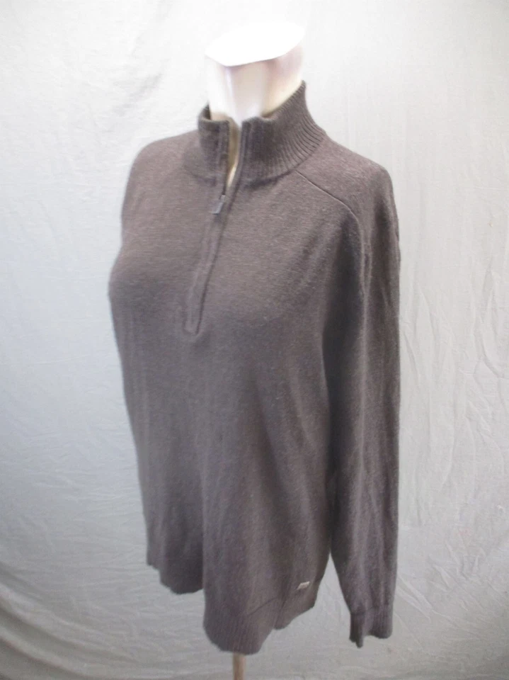 Smartwool Size M Mens Brown Merino Wool Blend 1/2 Zip Stand Collar Pullover 853 - Image 3 of 4