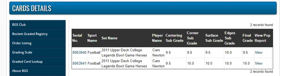 Cam Newton BGS 9.5: 2011 Upper Deck Bowl Game Heroes Rookie Gisto #BFN-CN - Image 3 of 4