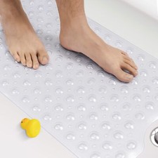 Bath Tub Mat Non-Slip 40x16 Inch Extra Long Shower Mat with Suction Cups