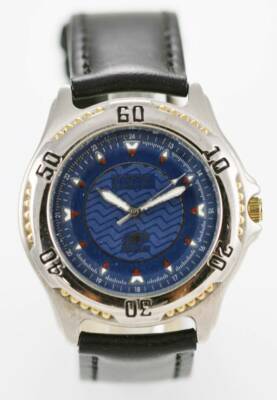 Fossil Montre Homme Bleu Inoxydable Argent Eau Résistant 50m Cuir - Main Image