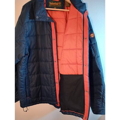 Timberland Weathergear Men's Puffer Jacket XXL Navy Blue Red Timberland Weathergear Men's Puffer Jacket XXL Navy Blue Red