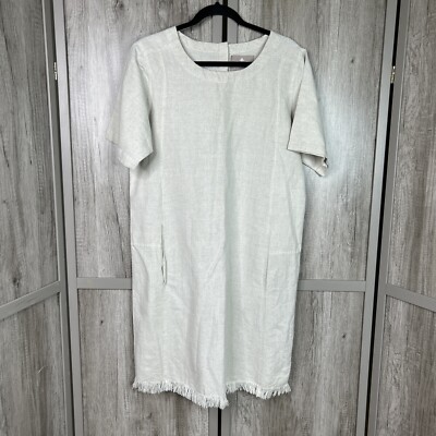 Crown Linen Designs Shift Dress Raw Hem Knee Length Short Sleeves Size M | eBay Crown Linen Designs Shift Dress Raw Hem Knee Length Short Sleeves Size M | eBay