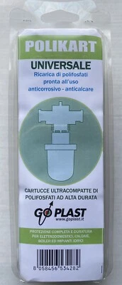 GO PLAST RICARICA SALI POLIFOSFATI ALTA DURATA ANTICALCARE PER FILTRO CALDAIE 6 CARTUCCE