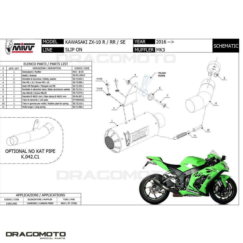 Auspuff KAWASAKI ZX-10 R 2022 2023 MIVV Mk3 Carbon | eBay
