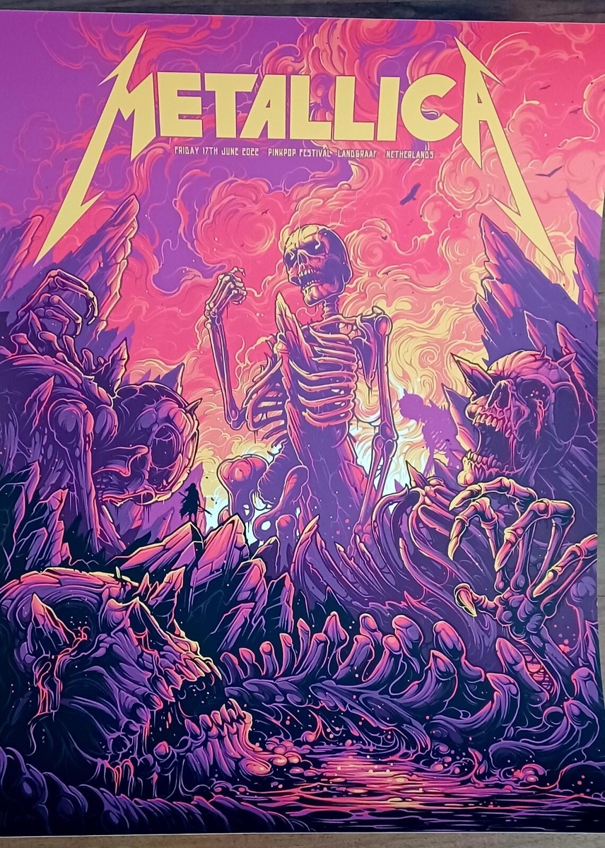 METALLICA Tour Poster LANDGRAAF PINKpop FESTIVAL 06/17/22 A/P S/N