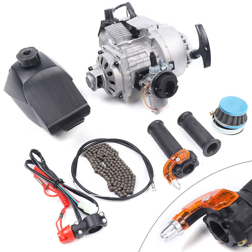 49cc 2-Takt-Motor Mit Pull-Start – Komplett Mit Zylinderkopf, Vergaser & Luftfilter Für Pocket Bikes, Mini Dirt Bikes & ATVs