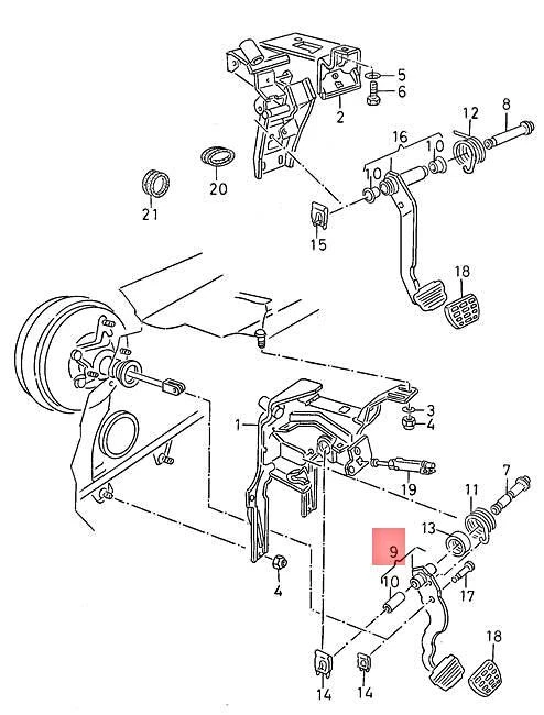 Pedal de freno genuino Volkswagen LHD NOS Corrado Golf Jetta Passat 16 191723141A Foto 2 de 2