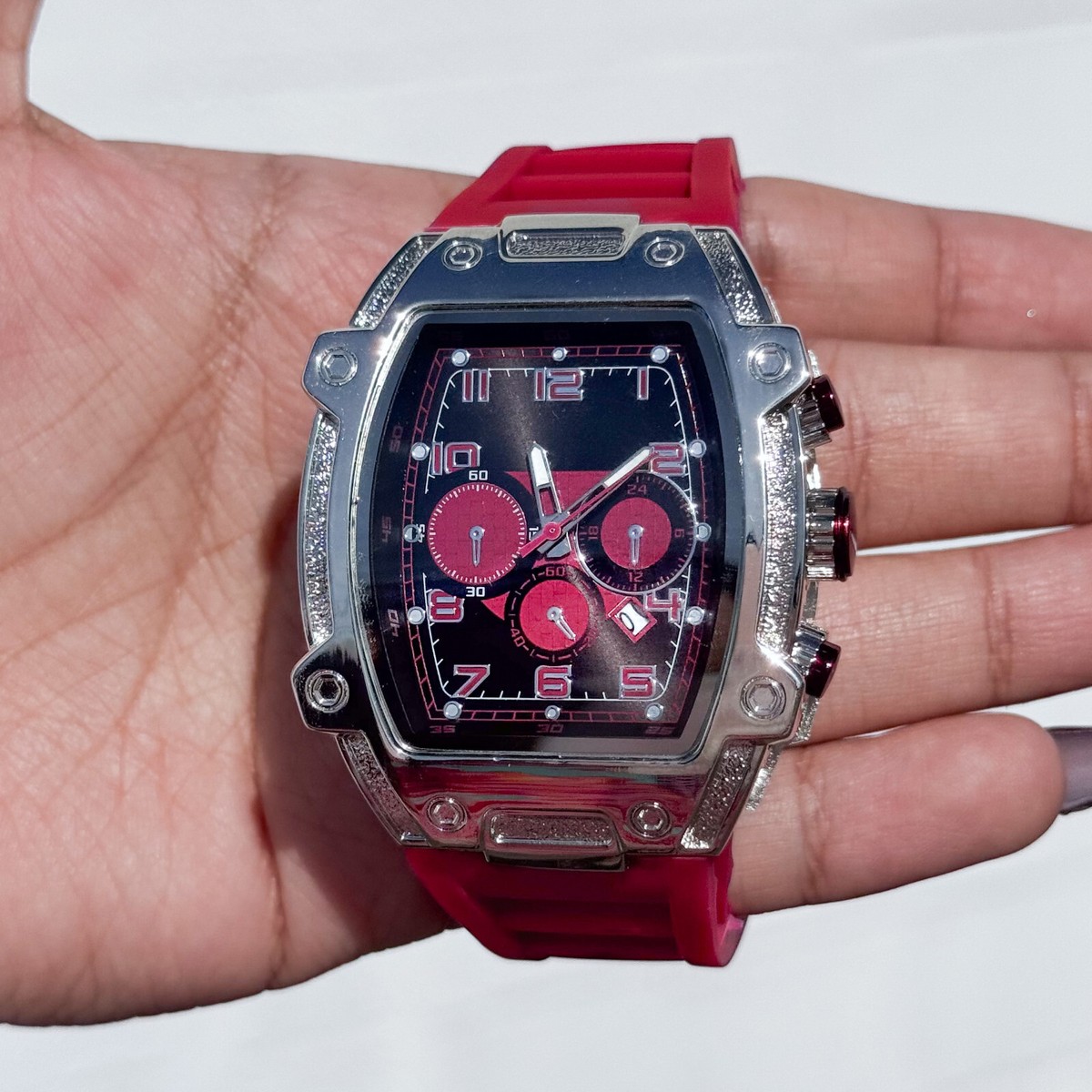 BR.K Brother King Tonneau – Orologio Uomo Al Quarzo, Design Sportivo E Casual, Cinturino In Silicone, Grigio