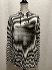 Z Supply Striped Pullover Hoodie Womens Sz S Soft Touch Stretch Kangaroo Pocket