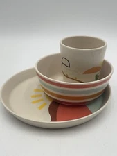 PILLOWFORT Desert Cactus 3 Pc Dish Set Melamine Plate, Bowl, Cup