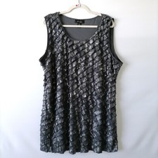 Style & Co. Womens Gray Sleeveless Ruffle Round Neck Dress Size 3X