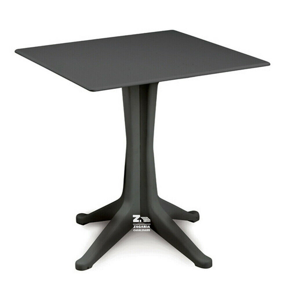 TAVOLO TAVOLINO PONENTE QUADRATO 70X70 Cm PLASTICA ANTRACITE ESTERNO BAR GARDEN