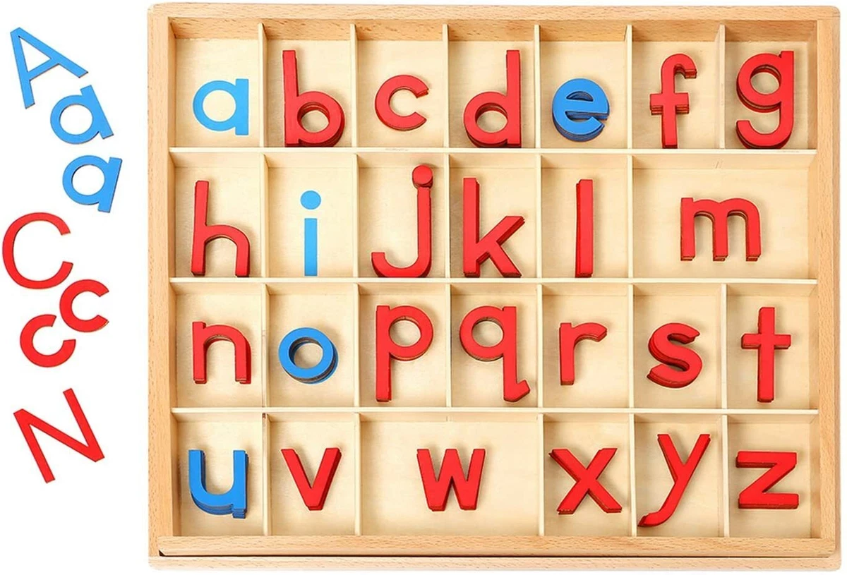 JE JOUE Montessori Wooden Movable Alphabet with Box for Kids (New)