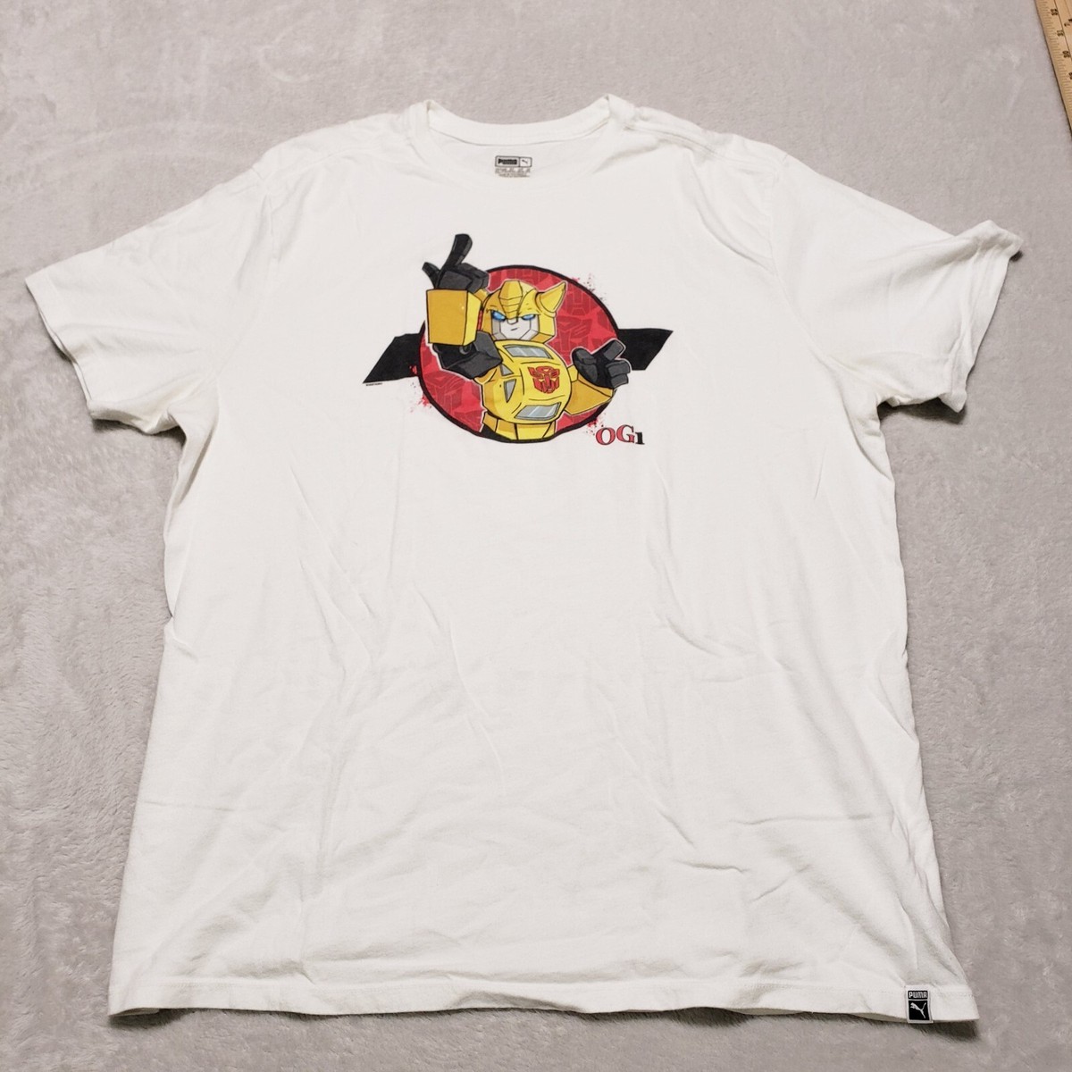 PUMA Transformers Shirt Mens XXL White Bumblebee Camaro Car OG1