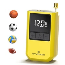 Ball Pump for Sports Balls, Portable Electric Basketball Pump Ultra Fast Yellow